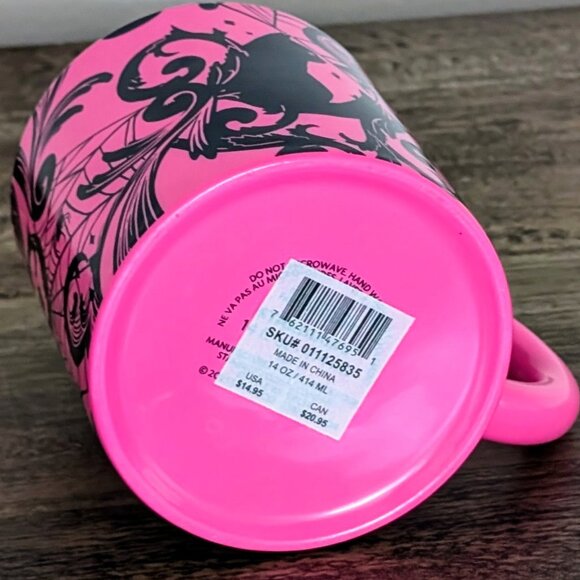 Starbucks 2021 Halloween Neon Pink Black Cat Ceramic Mug NWT-LAST ONE! - Picture 8 of 8